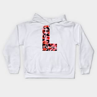 Letter L Watercolour Leopard Print Alphabet Red Kids Hoodie